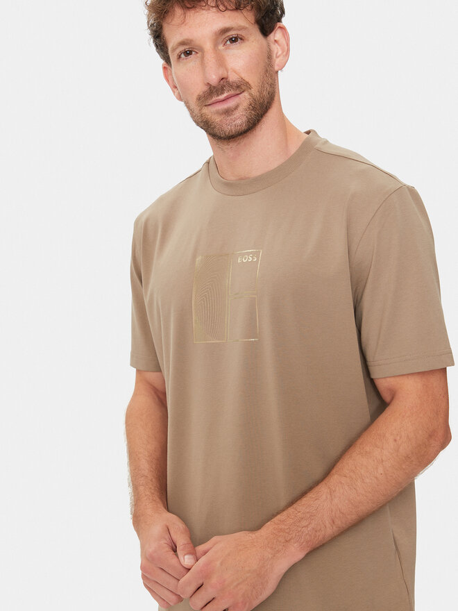 BOSS BOSS Camiseta 50513172 Beis Regular Fit