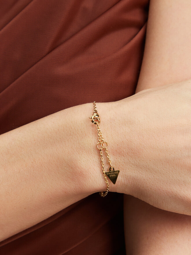 Guess Bransoletka Guess Just Guess JUBB03 113JW Żółte złocenie
