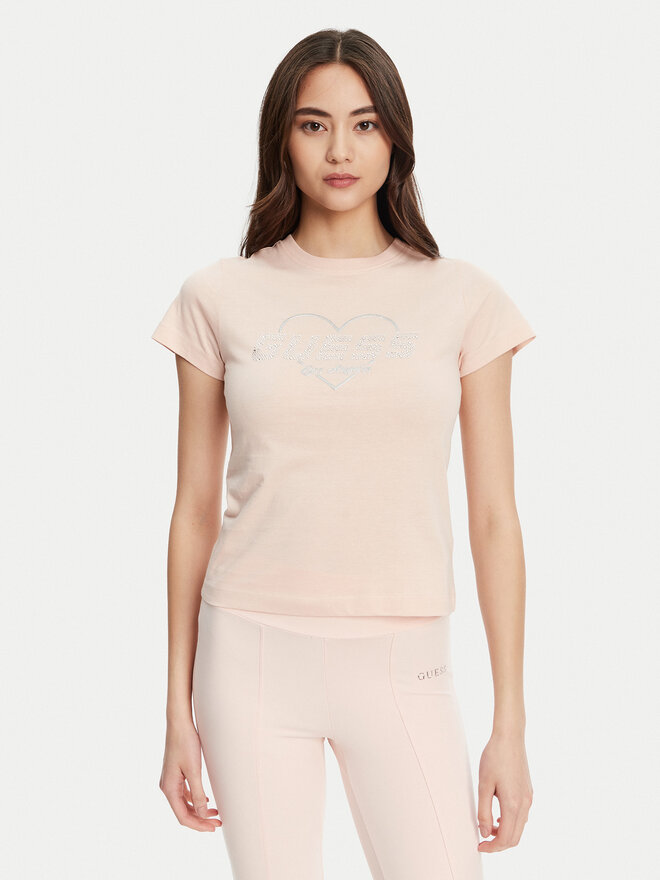 Guess Guess Marškinėliai V5GI10 K9RM1 Rožinė Regular Fit