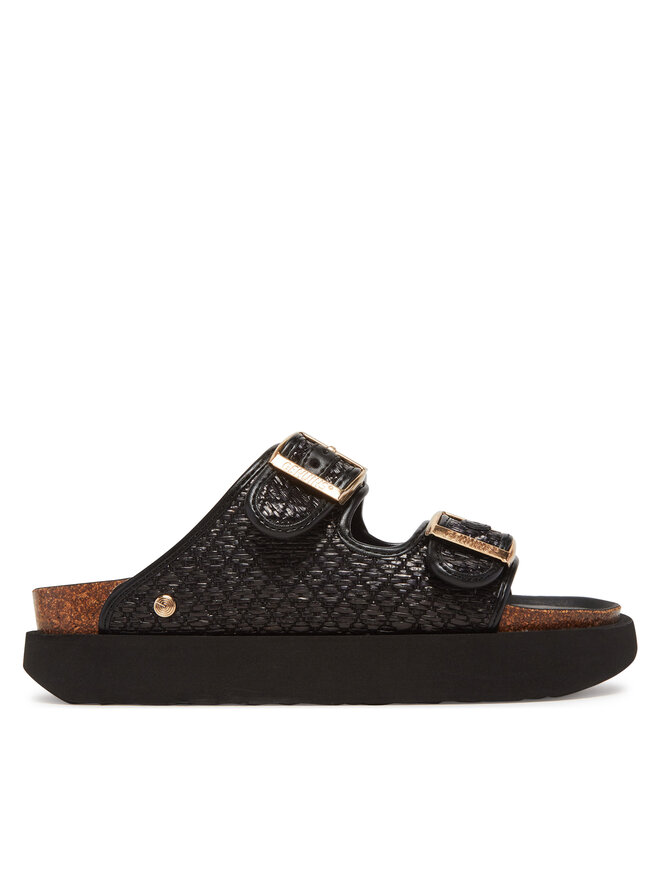 Genuins Papucs Genuins Hawaii Raffia G106362 Fekete