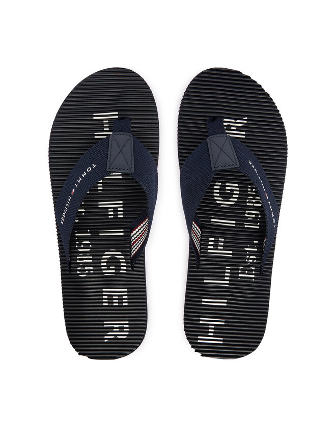 Tommy Hilfiger Zehentrenner Tommy Hilfiger Massage Beach Sandal FM0FM06006 Dunkelblau