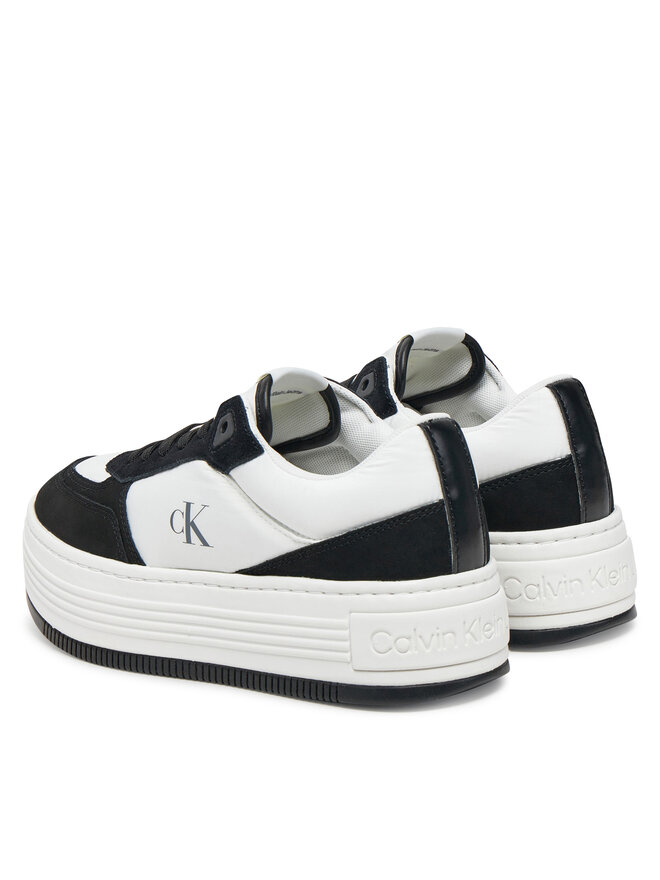 Calvin Klein Jeans Sneakersy Calvin Klein Jeans Bold Flatf Low Lace Mix YW0YW01742 Biały