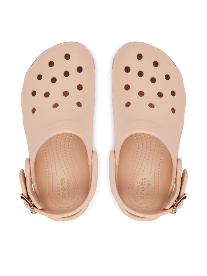 Crocs Pantoletten Crocs Classic Metallic Buckle Clog K 214228 Beige