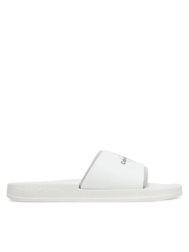 Calvin Klein Jeans Iešļūcenes Calvin Klein Jeans Slide Rubber Neoprene Monologo YM0YM00361 Balts