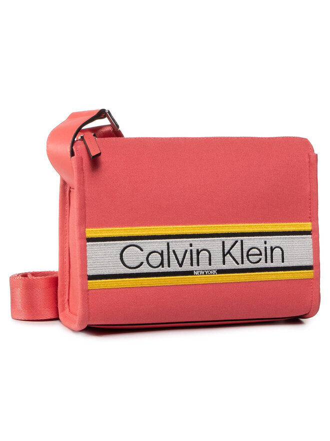 Handtasche Calvin Klein Stripe Logo Crossbody K60K606298 Rosa eschuhe