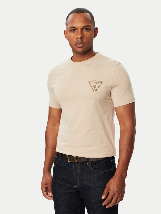 Guess Guess T-Shirt M6BI49 K6186 Beige Slim Fit