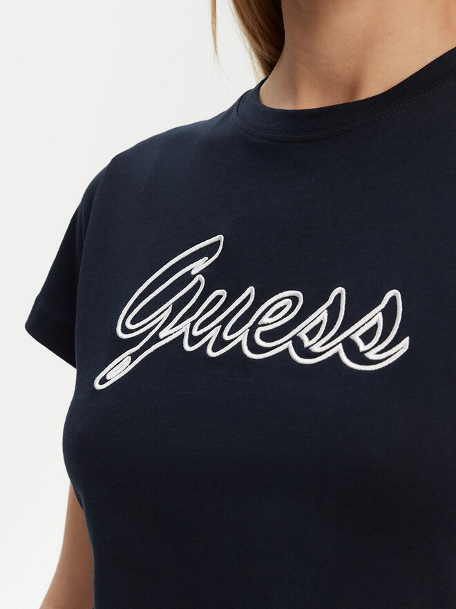 Guess Guess Majica V5GI02 K9RM1 Mornarsko modra Slim Fit