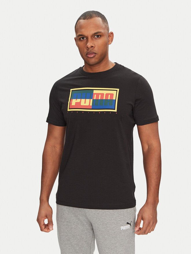 Puma Puma Marškinėliai Graphics Box 684827 Juoda Regular Fit