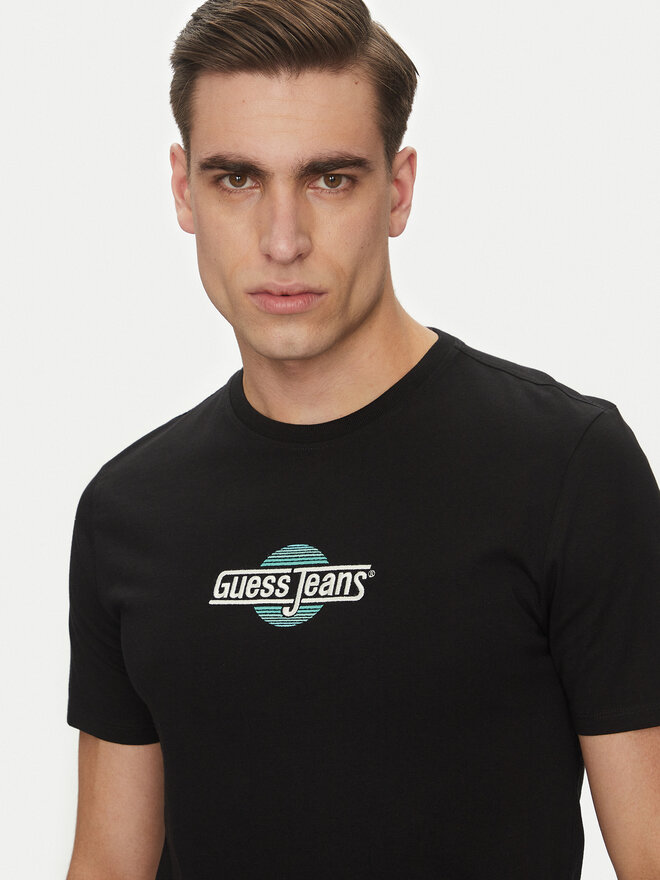 Guess Jeans Guess Jeans Marškinėliai M5GI23 K8HM0 Juoda Slim Fit