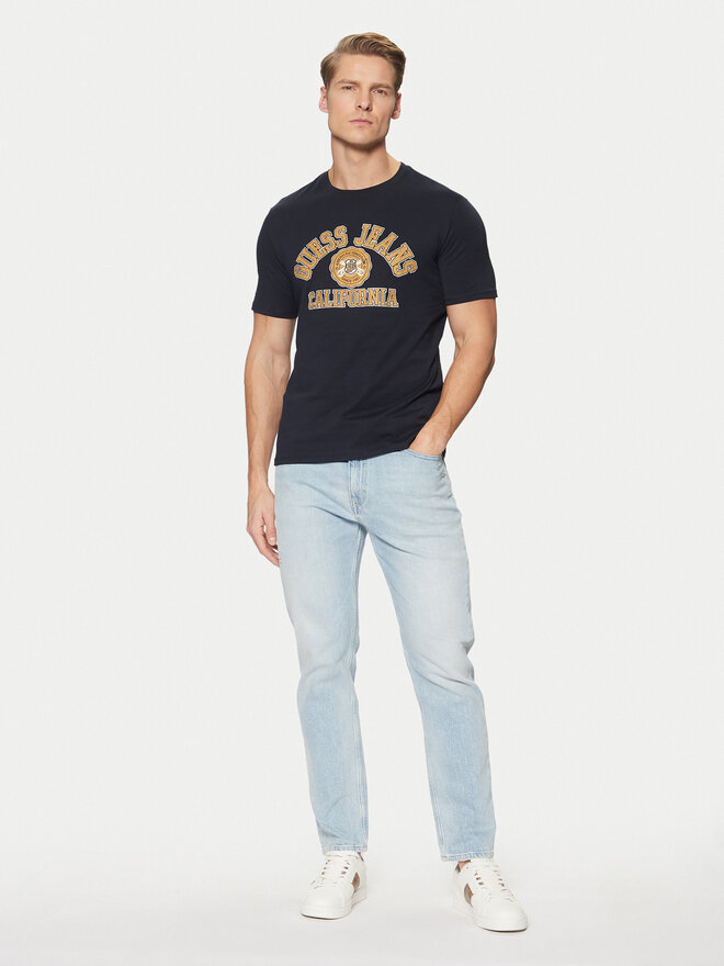 Guess Jeans Guess Jeans Marškinėliai M5RI80 K8HM0 Tamsiai mėlyna Slim Fit