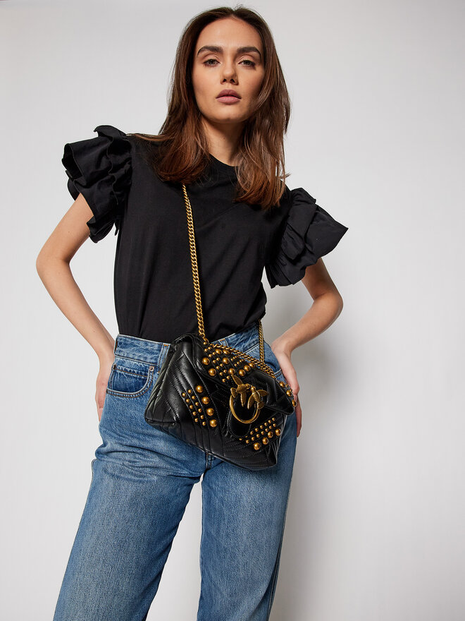 PINKO Сумка Pinko Love Mini Puff Woven Studs Cl PE 21 PLTT 1P2259 Y6YW Чорний