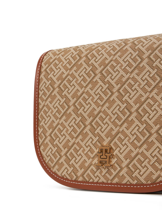 Tommy Hilfiger Torebka Tommy Hilfiger Th Monoplay Leather Saddle Bag AW0AW17414 Brązowy