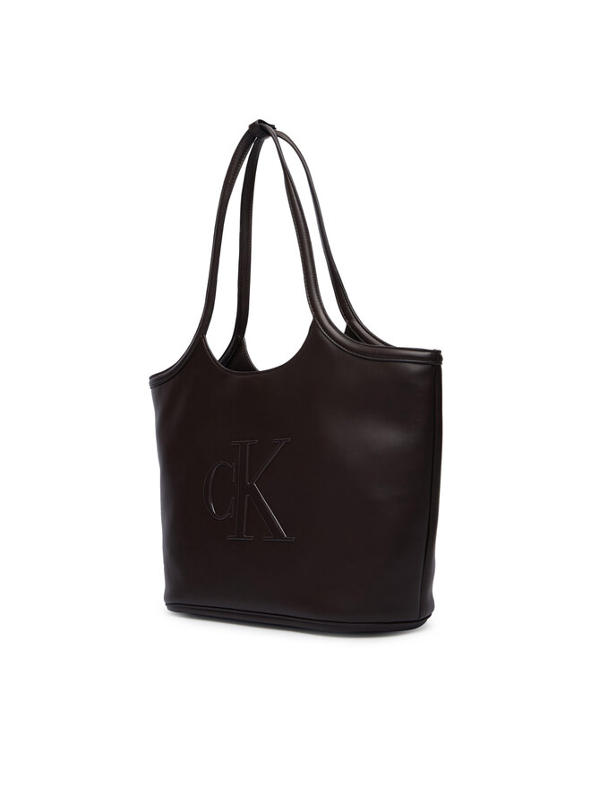Calvin Klein Handtasche Calvin Klein Bold Ck Shopper LV04F3562G Dunkelbraun