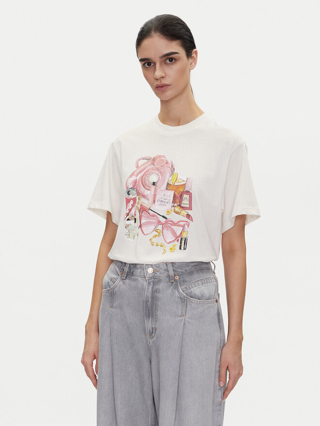 HUGO HUGO Camiseta Vintage Tee_15 50539107 Écru Regular Fit