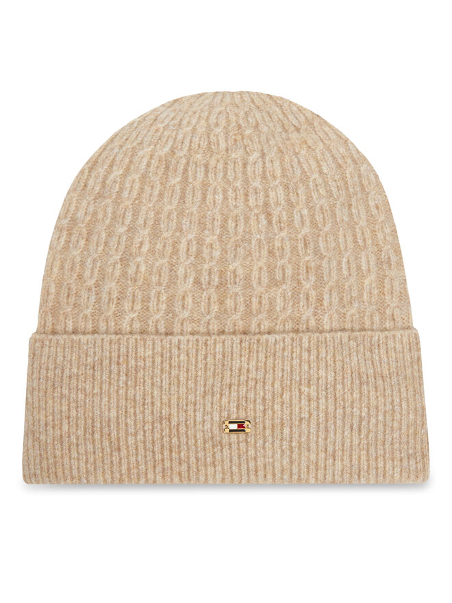 Tommy Hilfiger Шапка Tommy Hilfiger Th Cable Enamel Flag AW0AW17776 Кафяв