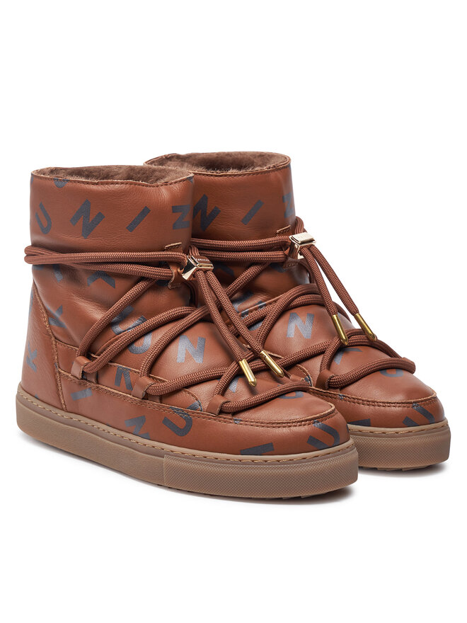 Inuikii Śniegowce Inuikii Full Leather Print 65202-088 Brązowy