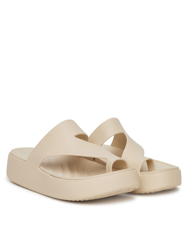 Crocs Čības uz pirksta Crocs Getaway Platform Toe Loop 210834 Bēšs