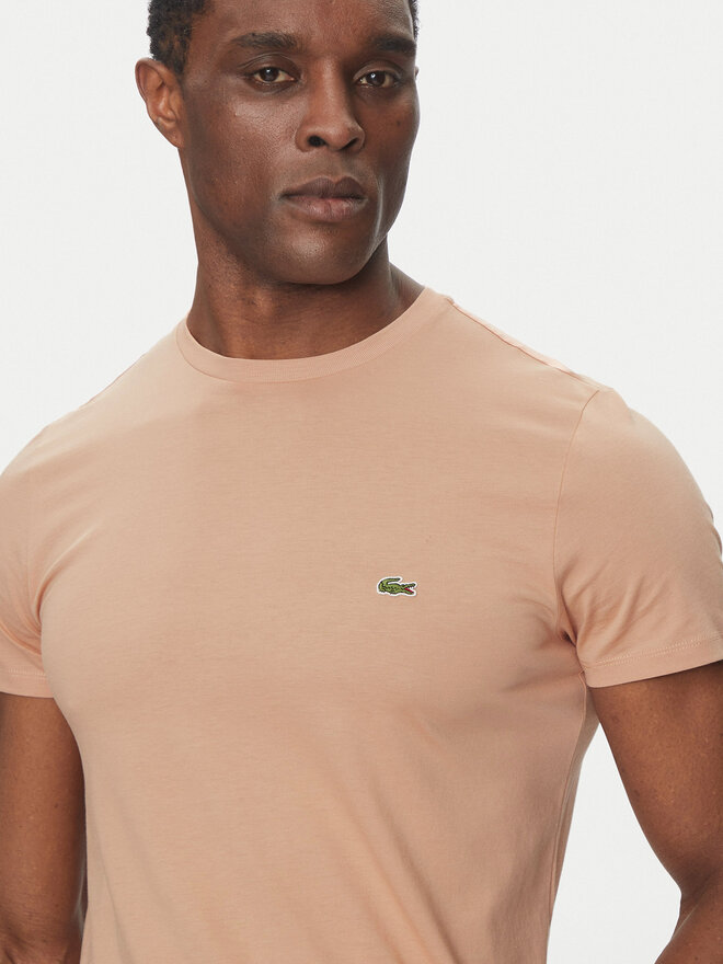 Lacoste Lacoste Marškinėliai TH6709 Smėlio Regular Fit