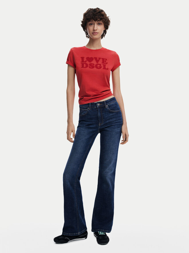Desigual Desigual Marškinėliai Love Dsgl 25SWTK10 Raudona Regular Fit