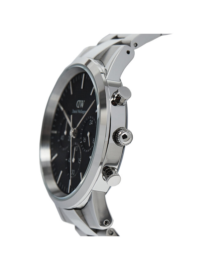 Daniel Wellington Hodinky Daniel Wellington Iconic Chronograph Link Onyx DW00100645 Stříbrná