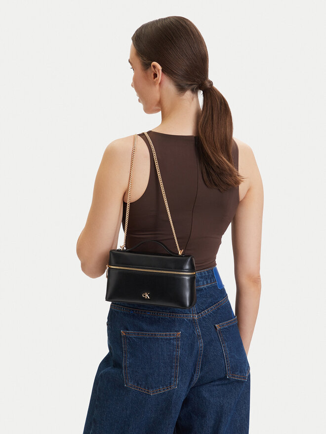 Calvin Klein Handtasche Calvin Klein Ck Beauty Case On Chain LV04F1134G Schwarz