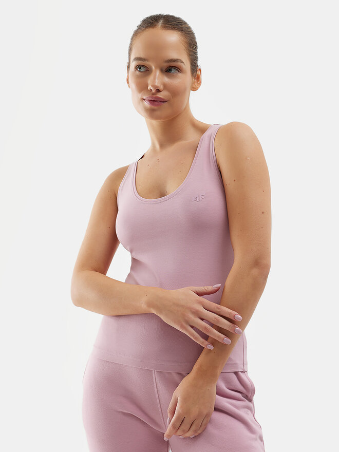 4F 4F Felső 4FWSS24TSLEF041 Rózsaszín Slim Fit