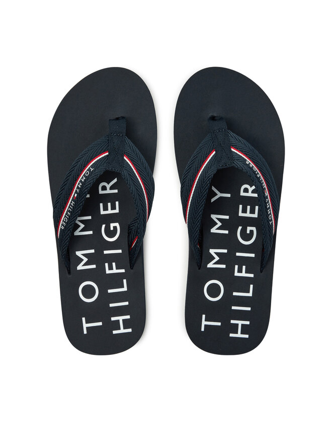 Tommy Hilfiger Žabky Tommy Hilfiger Web Beach Sandal FM0FM05340 Tmavomodrá