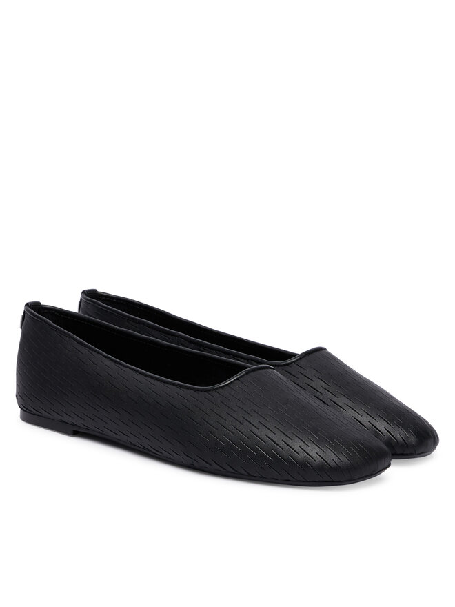 Calvin Klein Ballerinas Calvin Klein Oblique Ballerina Cut Lth HW0HW03033 Schwarz