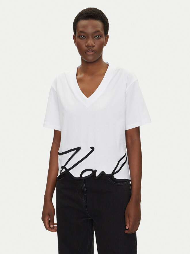 KARL LAGERFELD KARL LAGERFELD T-Shirt A2W17104 Weiß Relaxed Fit