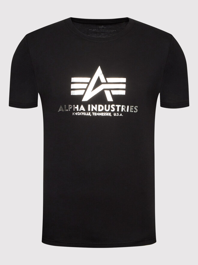 Alpha Industries Alpha Industries T-Shirt Basic Foll Print 100501FP Μαύρο Regular Fit