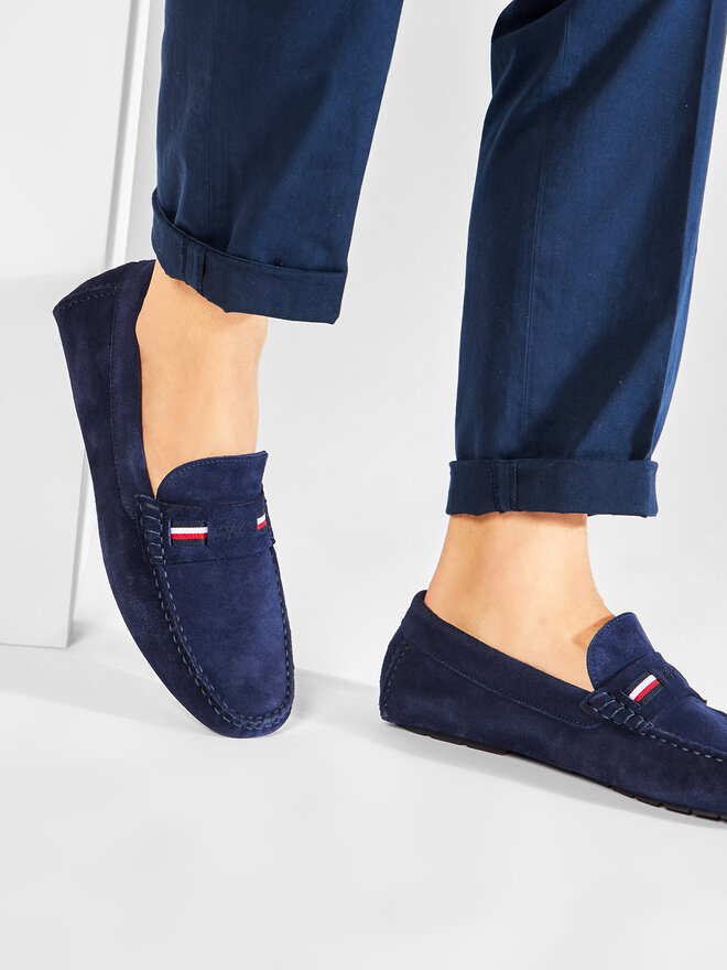 Tommy Hilfiger Mokassins Tommy Hilfiger Iconic Rwb Suede Driver FM0FM03482 Dunkelblau
