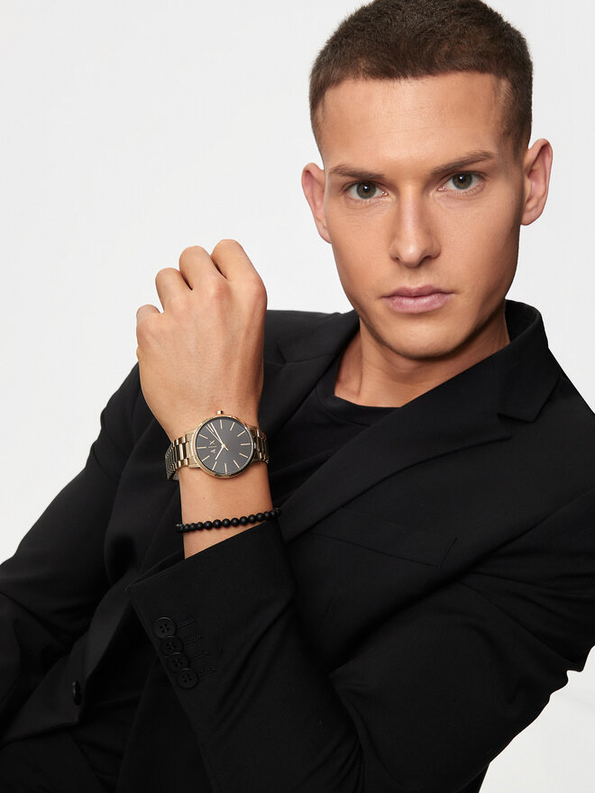 Armani Exchange Σετ Ρολόι & Βραχιόλι Armani Exchange Cayde Gift Set AX7119 Χρυσό