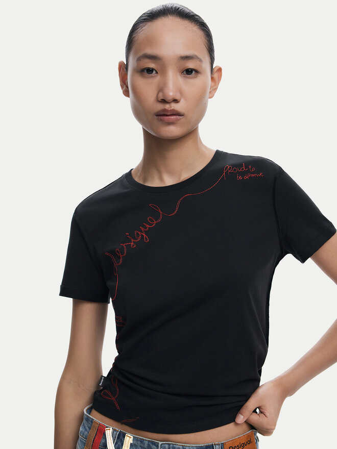 Desigual Desigual Camiseta Charly 25WWTK08 Negro Regular Fit