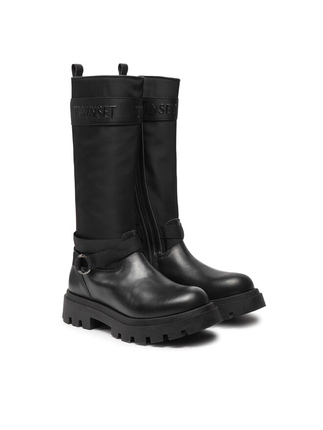 TWINSET Kozačky TWINSET Stivale 242GCJ S Černá