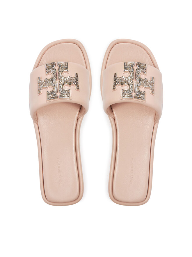 Tory Burch Klapki Tory Burch Double T Deco Sport Slide 158768 Różowy
