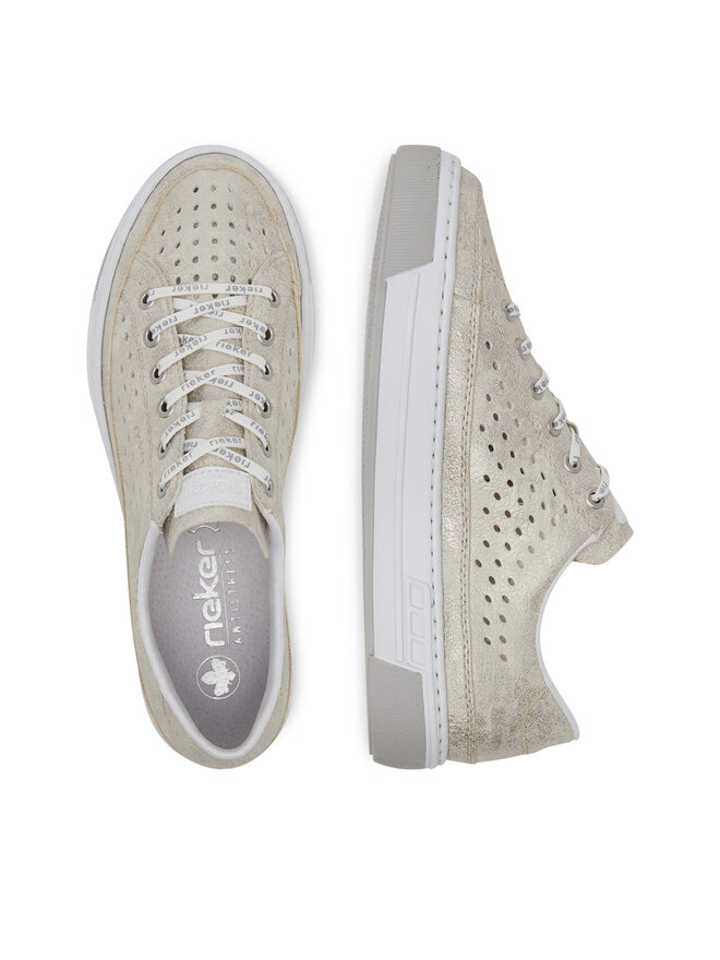 Rieker Sneakersy Rieker L8849-60 Złoty