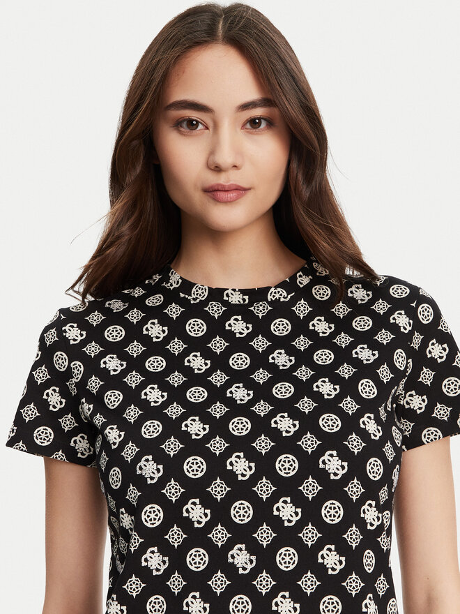 Guess Guess Футболка V5YI04 I3Z14 Чорний Regular Fit