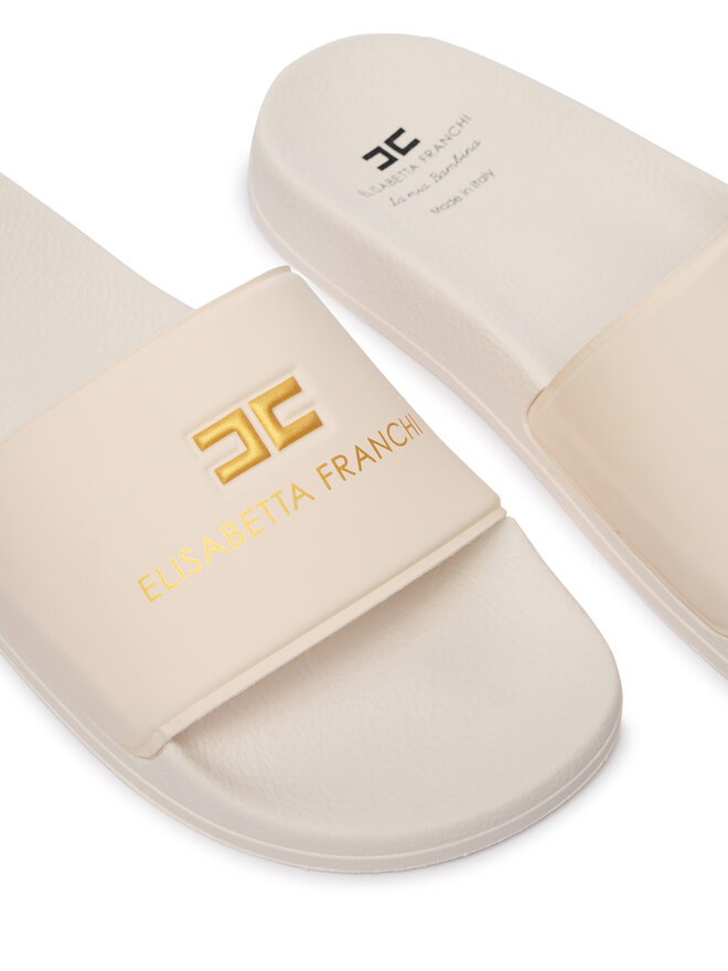 Elisabetta Franchi Шльопанці Elisabetta Franchi F4A0-E0607-1745698-S Écru