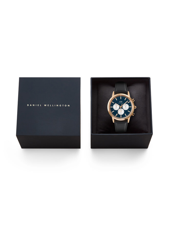Daniel Wellington Zegarek Daniel Wellington Iconic Chronograph St Mawes Arctic Panda DW00100877 Czarny