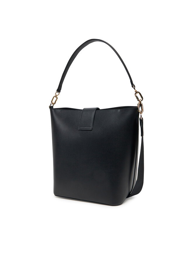 Tommy Hilfiger Kabelka Tommy Hilfiger Heritage Leather Bucket AW0AW17396 Černá