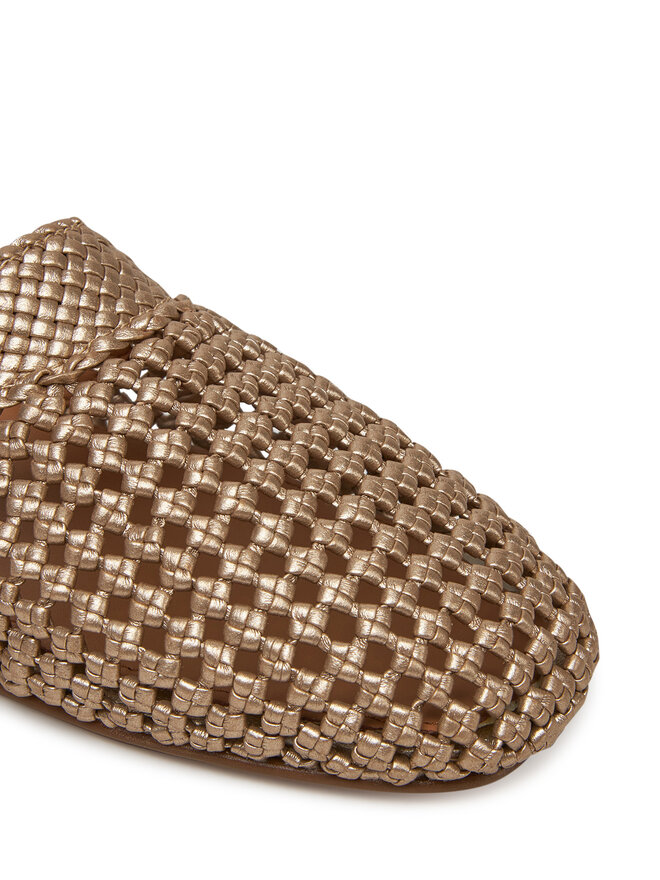Tommy Hilfiger Nazouváky Tommy Hilfiger Crochet Metallic Leather Mule FW0FW08606 Zlatá
