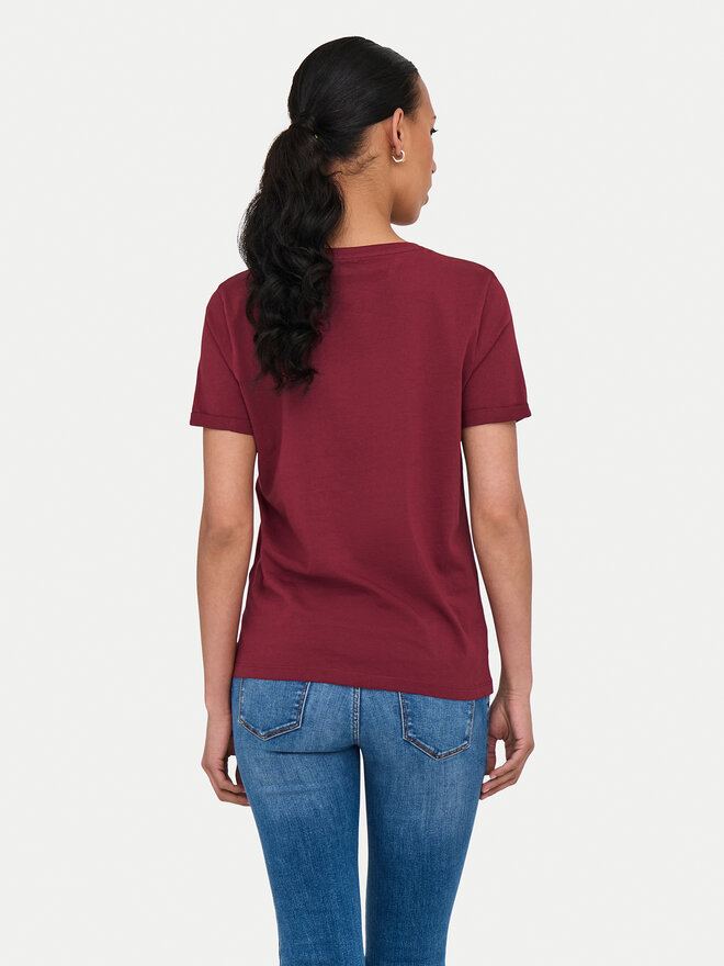 ONLY ONLY Camiseta Kita 15244714 Guinda/burdeos Regular Fit