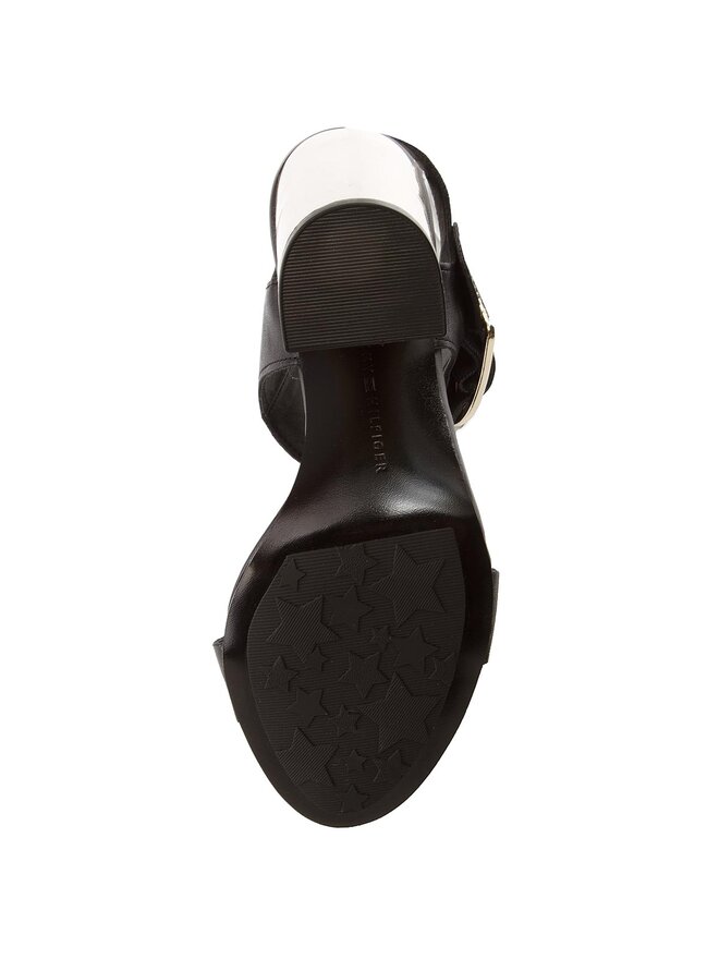 Tommy Hilfiger Sandały Tommy Hilfiger Feminine Heel Oversized Buckle FW0FW02578 Czarny