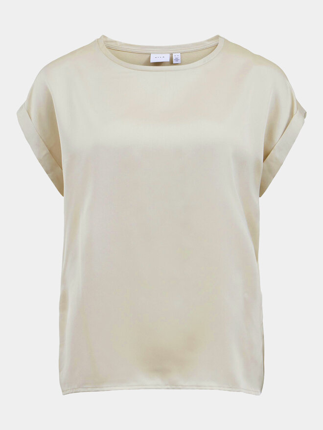 Vila Vila Camiseta Ellette 14059563 Beis Regular Fit