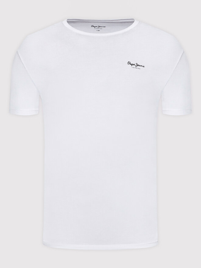 Pepe Jeans Pepe Jeans Marškinėliai Original Basic 3 N PM508212 Balta Slim Fit