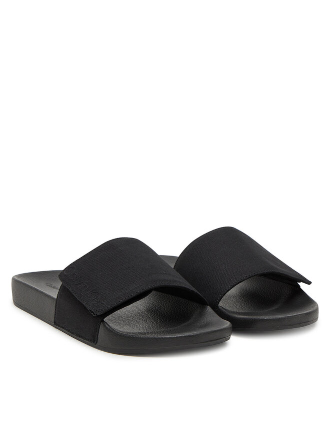 Calvin Klein Παντόφλες Calvin Klein Adj Pool Slide Canvas Logo HM0HM01749 Μαύρο