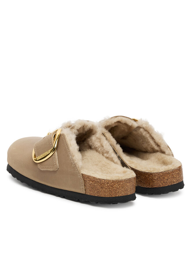 Birkenstock Pantoletten Birkenstock Boston Big Buckle Shearling 1030444 Braun