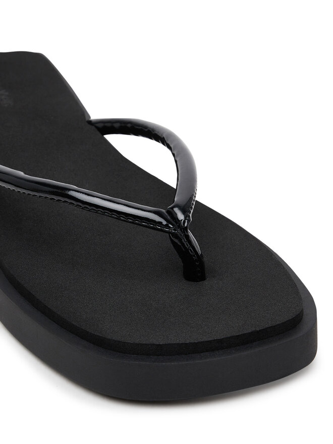 Calvin Klein Jeans Σαγιονάρες Calvin Klein Jeans Sq Low Wedge Sandal Stitch YW0YW01716 Μαύρο