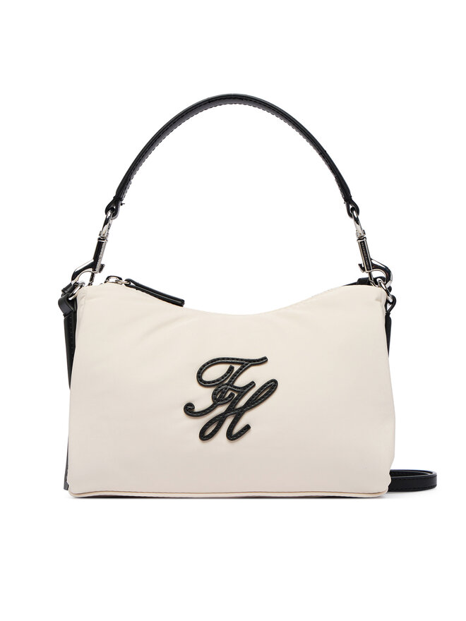 Tommy Hilfiger Handtasche Tommy Hilfiger Th Elevated Nylon Mini Crossover AW0AW18623 Écru