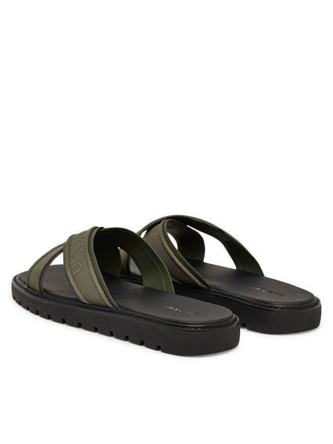 Calvin Klein Pantoletten Calvin Klein Sq Molded Sandal Xcross Wb HM0HM02101 Grün
